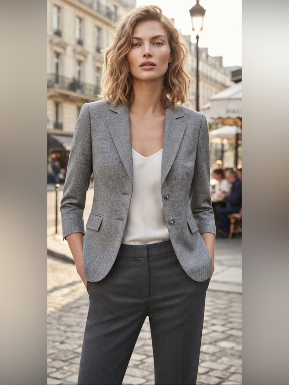 Tahari plaid lightweight blazer size 4P